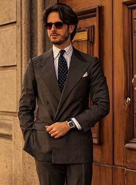 Mani by Giorgio Armani Vintage Pinstripe Double Breasted Jacket